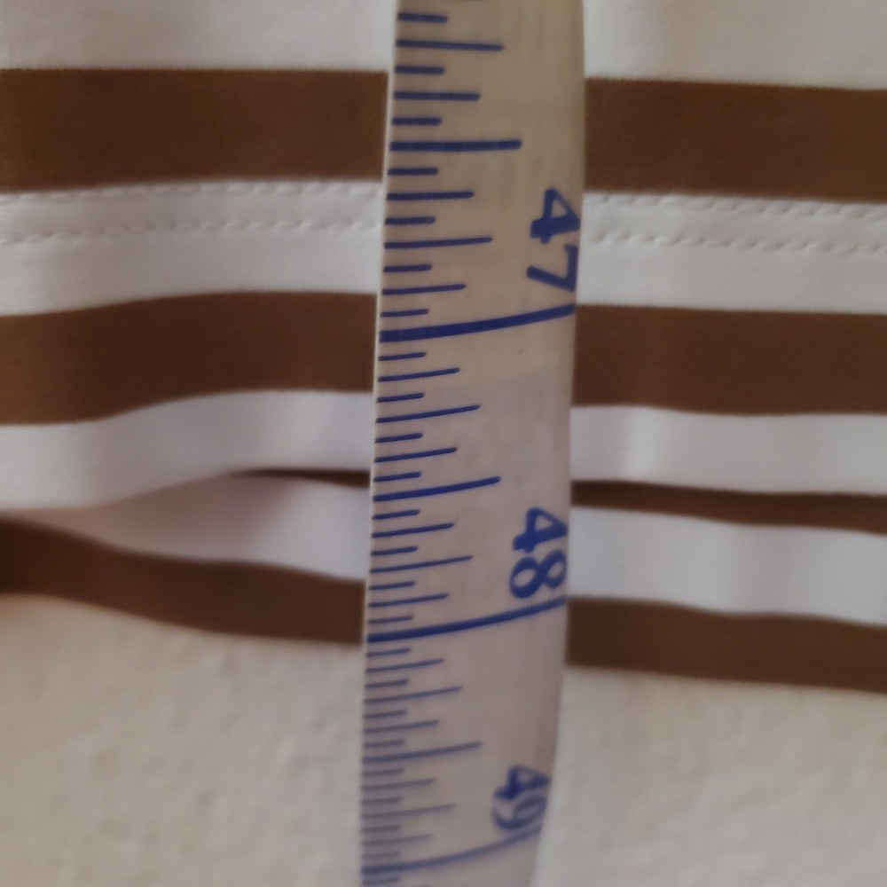 J.McLaughlin Brown White Striped Catalina Cloth Polo Midi Dress Womens XL - Picture 10 of 13